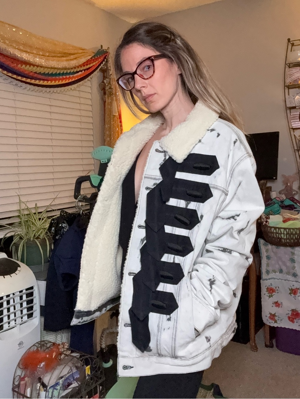 Giambatista Valli x H&M Sherpa-Lined Jacket Black Ribbon Trim Michael Jackson